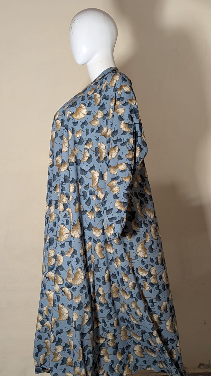 OPEN FRONT DUSTY BLUE ABAYA