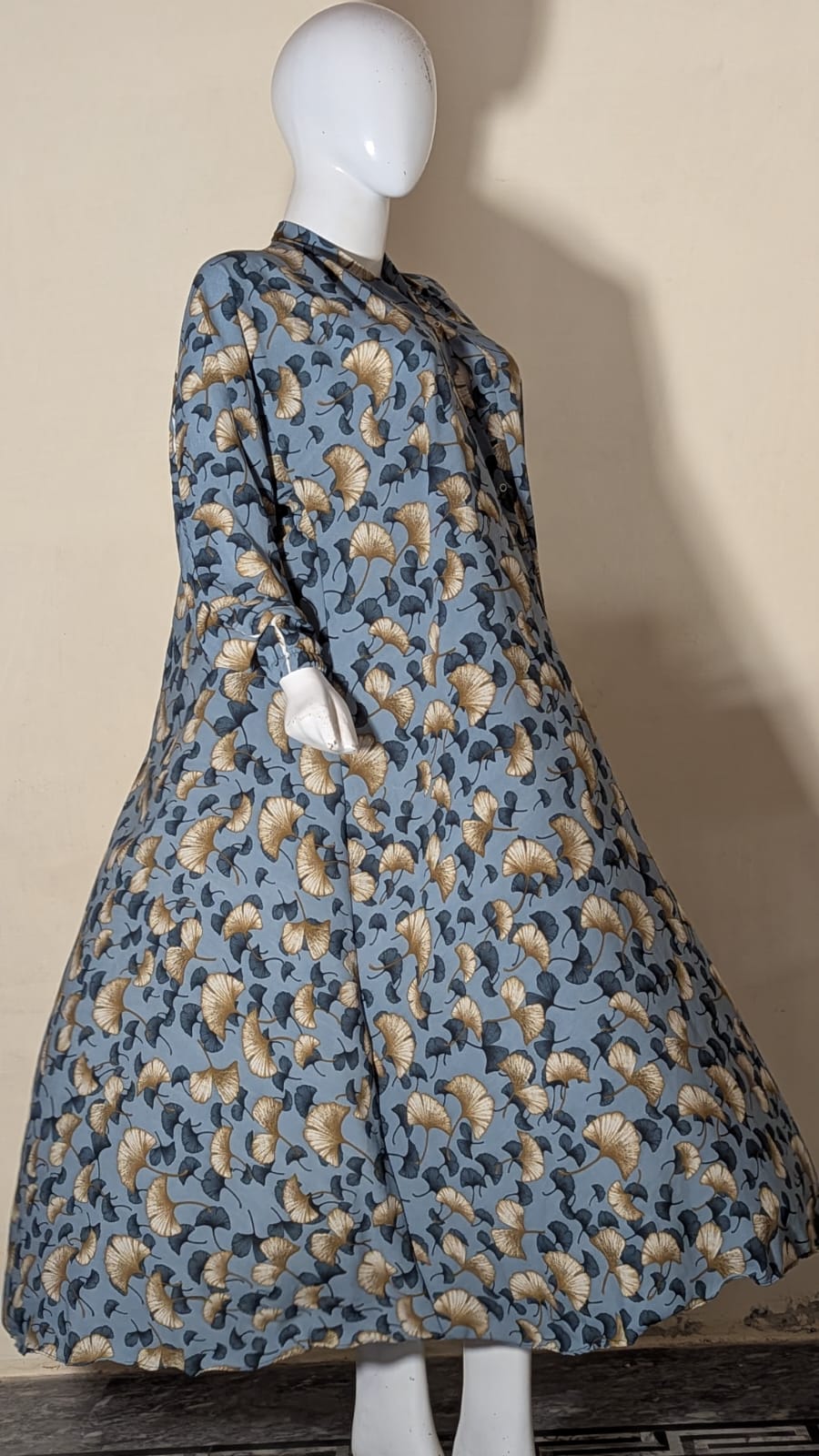 OPEN FRONT DUSTY BLUE ABAYA