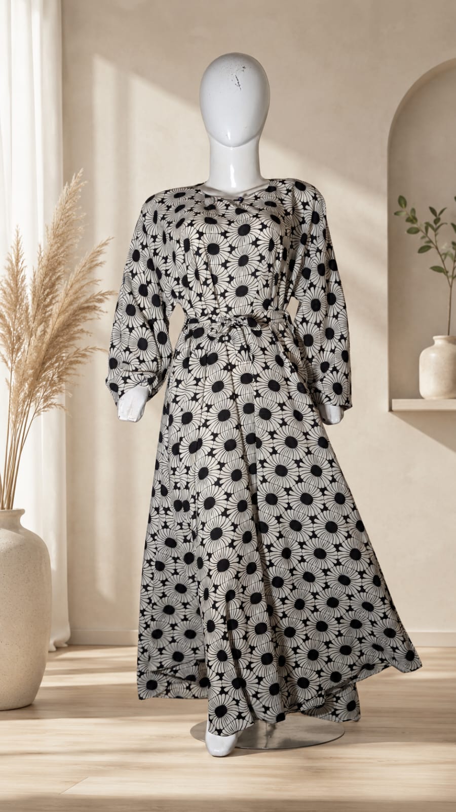 MANDALA PRINT TIE-WAIST