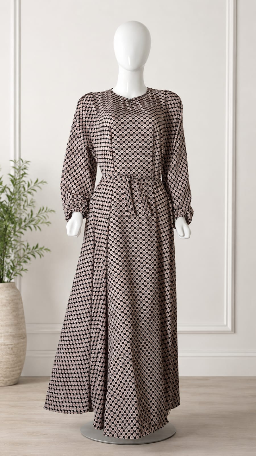 PRINTED ROESE CHARM MEXI ABAYA